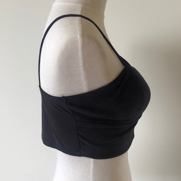 3/$30✨ Super Soft Strappy Black Crop Top - Picture 2 of 6